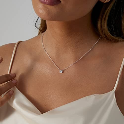 MIDEEO CZ Diamond Layered Pendant Necklace for Women