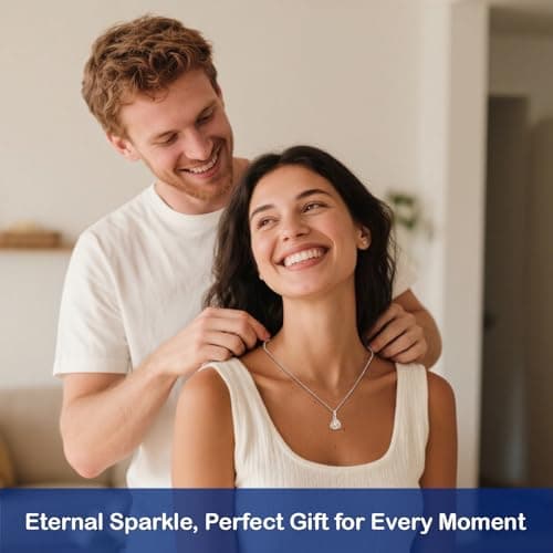 SecreTalk 1-3CT Moissanite Pendant Necklace, 3 Prong 925 Sterling Silver Gift for Mother or Wife