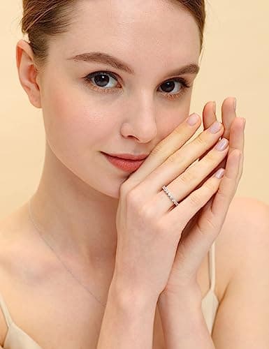 EAMTI Sterling Silver Full Eternity Ring for Women Cubic Zirconia Size 3-13