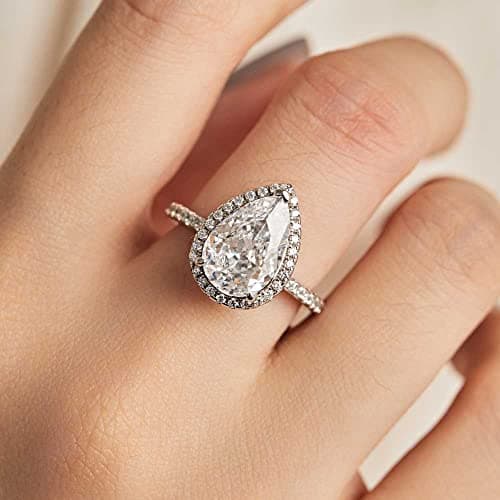Refined Title: Michooyel S925 3.0ct Pear Cut Engagement Ring for Women