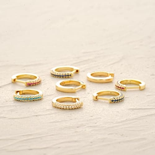 MYEARS Gold Hoop Huggie Earrings 14K Gold Filled Hypoallergenic Jewelry