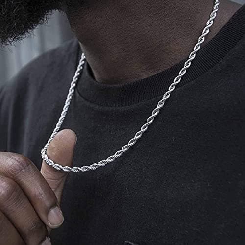 Michooyel 3mm Twist Rope Necklace for Men, Women, Boys and Teens