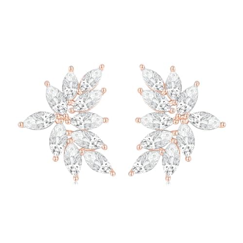 EAMTI Marquise Crystal Dangle Bridal Earrings for Bride and Bridesmaid 925 Sterling