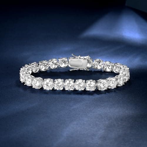 Gemsme 18K Gold Plated 6.0mm Round CZ Tennis Bracelet For All