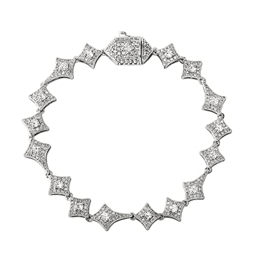 JINAO Iced Out 10MM Star Tennis Bracelet 14K Gold Plated Cubic Zirconia men women