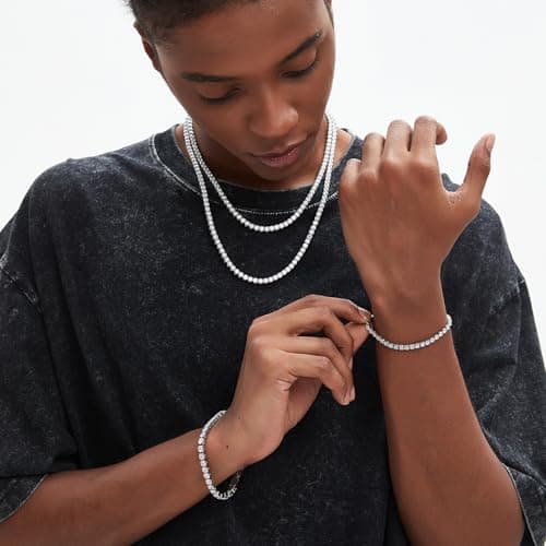 SDA Iced Out Diamond Tennis Chain CZ Bracelets 3.0mm/4.0mm for Women & Men