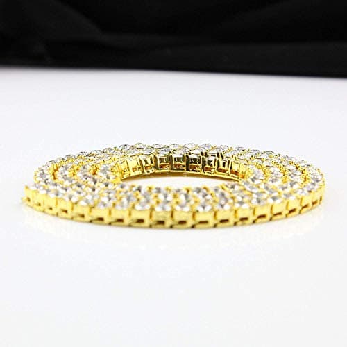 LARDROK Hip Hop Bling CZ Sparkling Cool Tennis Necklace for Men