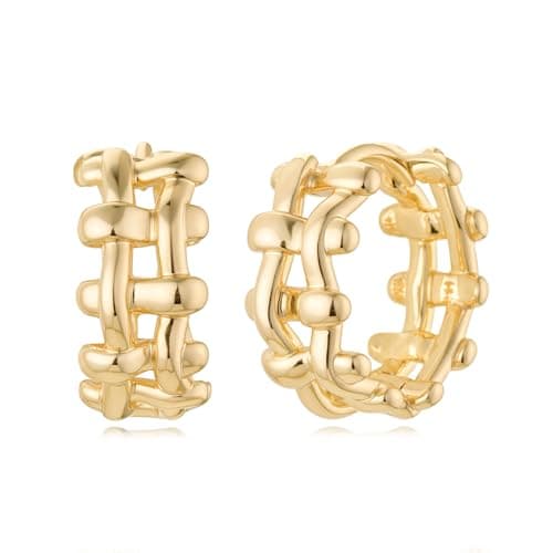 MYEARS 14K Gold Plated Simple Hoop Earrings Hypoallergenic