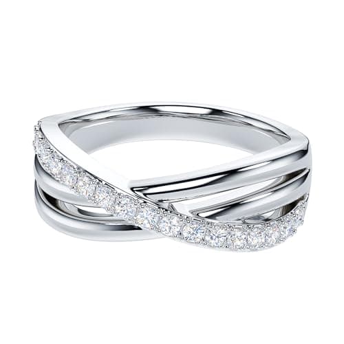 THELANDA Genuine Moissanite Round Brilliant Cut Diamond Wedding Ring for Couples
