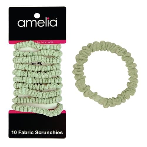 Amelia Beauty 10-Pack Pastels Ribbed Scrunchies – Strong Hold, No-Snag, All Hair Types!