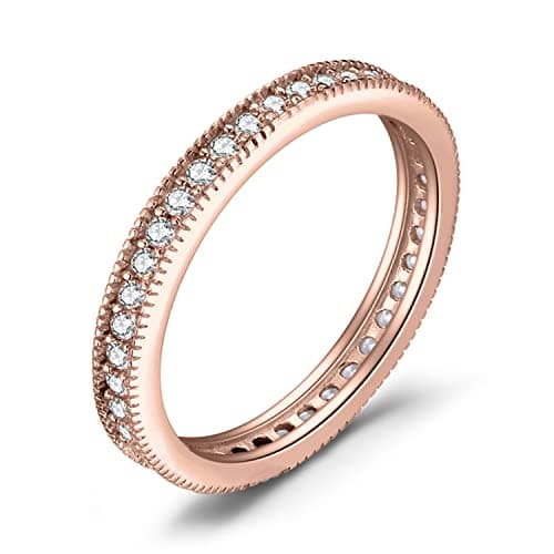 JewelryPalace 14K Gold Plated 925 Sterling Silver Cubic Zirconia Promise Rings for Women