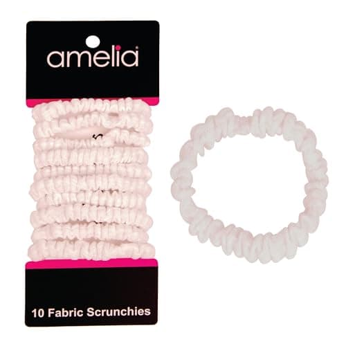 Amelia Beauty 10-Pack Pastels Ribbed Scrunchies – Strong Hold, No-Snag, All Hair Types!