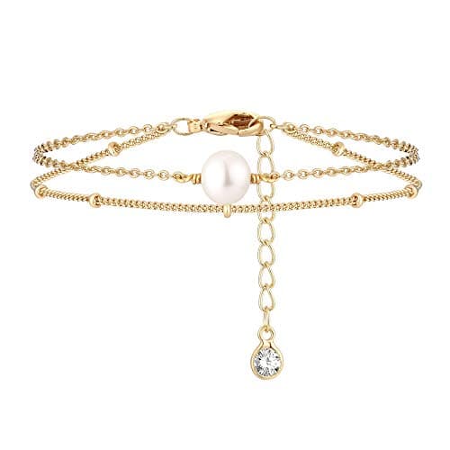 MEVECCO 14K Gold Plated Dainty Chain Bracelet for Women