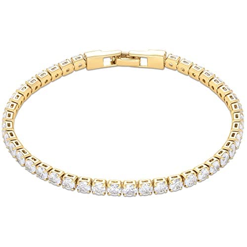Amazon Essentials Cubic Zirconia Tennis Bracelet for Women, Size 7.5