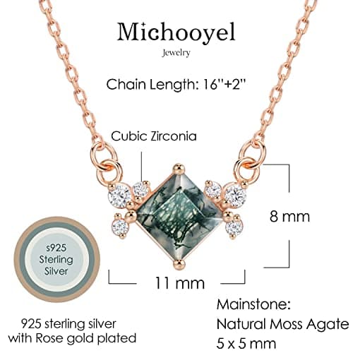 Natural Moss Agate Necklace for Women