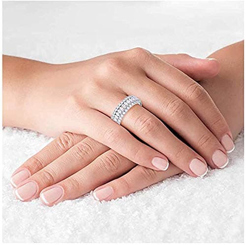 Savlano 18K Gold Plated Cubic Zirconia Marquis Cut Eternity Ring for Women