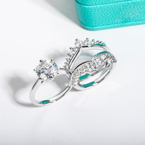 Sure, here's a refined and simplified version of the original title:

AnuClub Moissanite Bridal Set 4.52cttw (3CT Center Stone) D Color VVS1 Sterling Silver Ring with Certificate