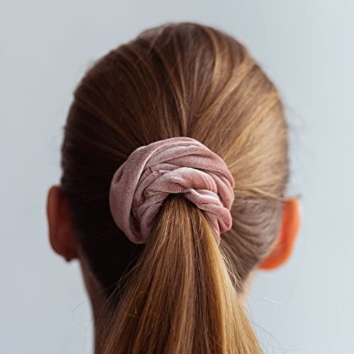 EXPRESSIONS Set of 50 Comfortable Colorful Scrunchies, Storage Bag Included