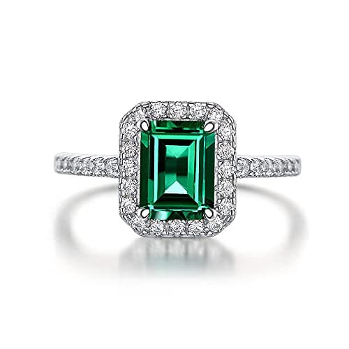 Michooyel S925 1.8ct Lab-created Emerald Ring For Women
