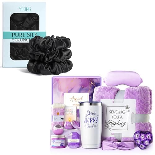 YFONG 100% Mulberry Silk Scrunchies Gift Set for Women