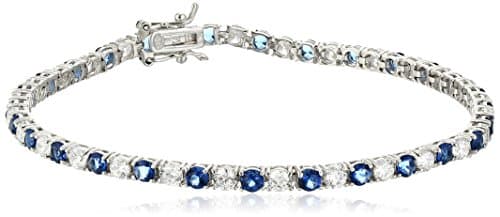 Amazon Essentials Sterling Silver Alternating Stone CZ Tennis Bracelet