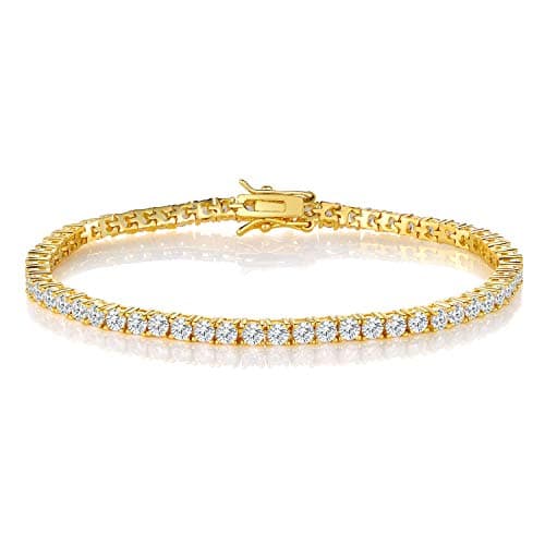 Gemsme 18K Yellow Gold Plated Jewelry Set - Necklace, Bracelet, Earrings, Ring Packaging of 4