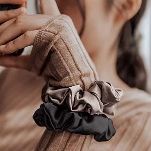 6-Piece Soft Satin Silk Scrunchies for Big Hair