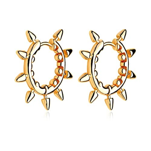 MYEARS 14K Gold Plated Simple Hoop Earrings Hypoallergenic