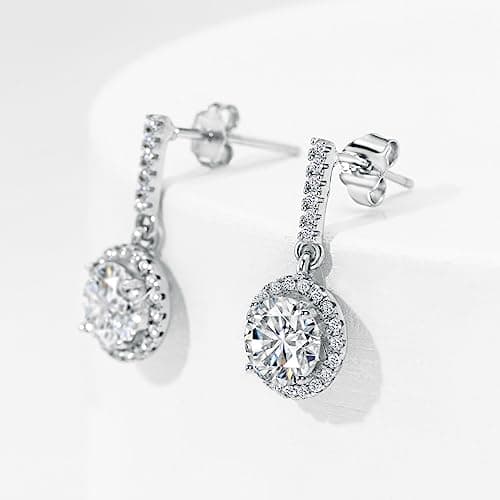 Refined and simplified title: Michooyel S925 Halo Diamond Bridal Drop Earrings