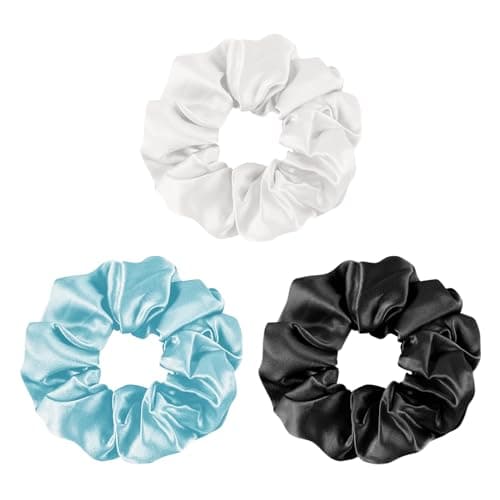 Mulberry Silk No-Damage Scrunchies for Curly Hair, 3 Pack