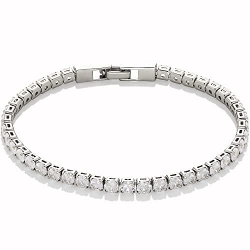 Amazon Essentials Cubic Zirconia Tennis Bracelet for Women, Size 7.5