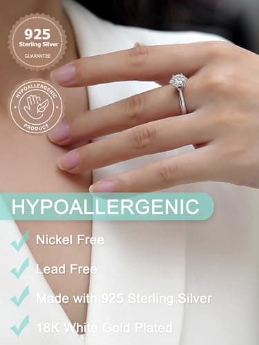 JiuZuan 0.5-10 Carat Moissanite Solitaire Engagement Rings for Women