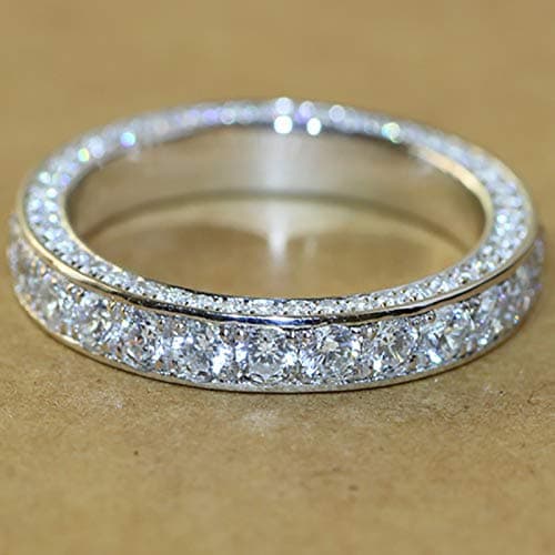 925 Sterling Silver Cubic Zirconia Full Eternity Stackable Ring Size 6-10