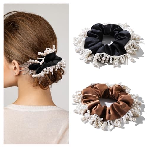 4-Pack Lolalet Large Soft Velvet Scrunchies for Thick Curly Hair - Women, Girls, Teens