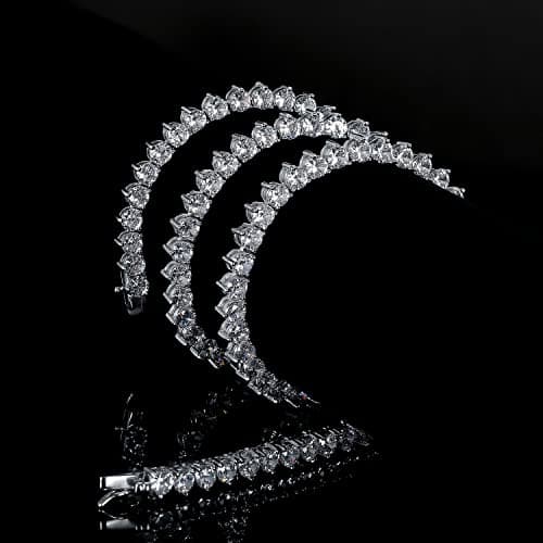 MOFEIJEWEL 18K White Gold Plated 5A Cubic Zirconia Tennis Necklace