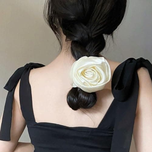 Vintage Rose Flower Scrunchies for Women and Girls