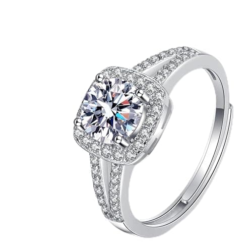 PINAIDYINS Moissanite 1-3CT Rings, 18K Gold Plated, D Color VVS1 Ideal Cut, Gift for Mom/Wife/Girlfriend