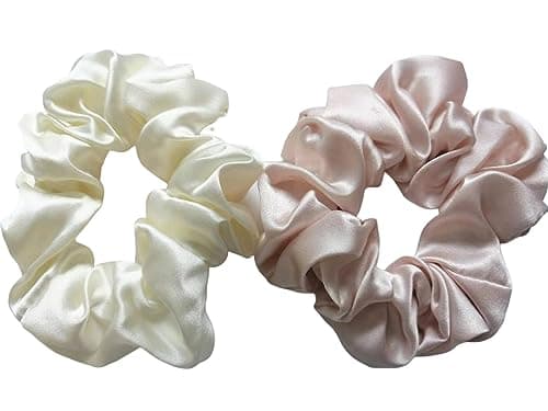 Mulberry Silk Scrunchies for Women - Pack of 2 - No Damage Hair Accessories