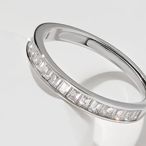Meissa Meissa 925 Sterling Silver Diamond Channel Ring Gold Size Adjustable