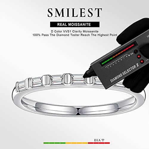 SMILEST 7 Stone Moissanite Half Eternity Wedding Band 18K Gold Vermeil