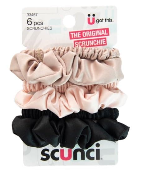 Scunci Satin Scrunchies in Rich Neutral Tones, 6ct