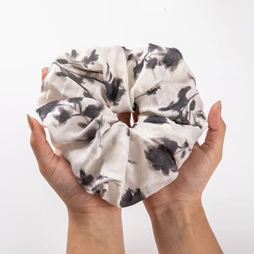 Chinoiserie Ink Style Oversized Hair Scrunchies Set