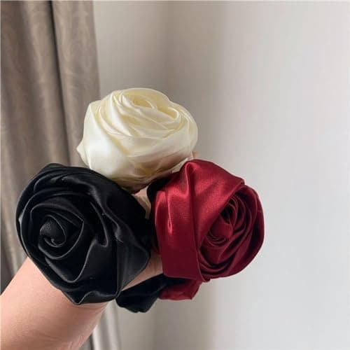 Vintage Rose Flower Scrunchies for Women and Girls