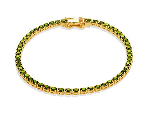 Milla 14K Gold Plated CZ Classic Tennis Bracelet - Women's Gold, Purple, Green, Red - Size 7 Inch