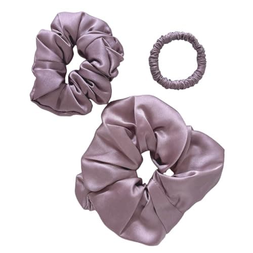 6 Color Purple Pure Mulberry Silk Scrunchies for Women Girls