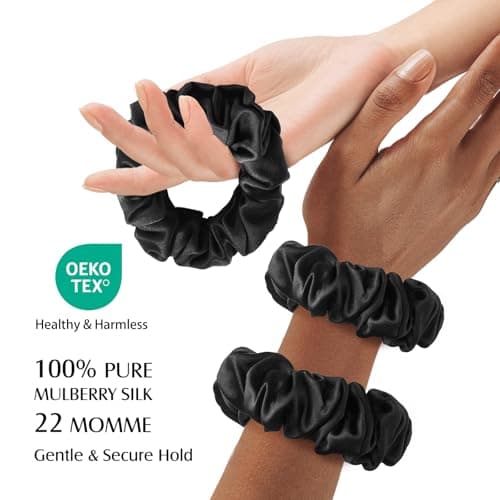 YFONG 100% Mulberry Silk Scrunchies Gift Set for Women