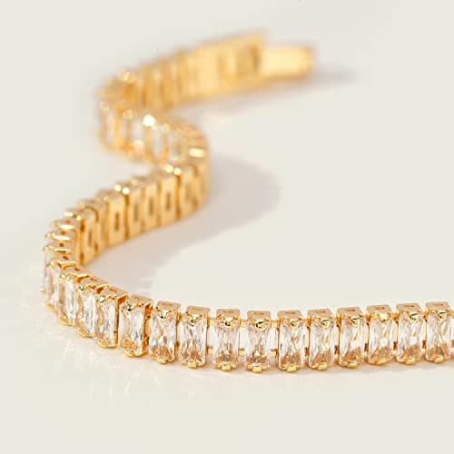 MEVECCO 14K Gold Plated Dainty Chain Bracelet for Women