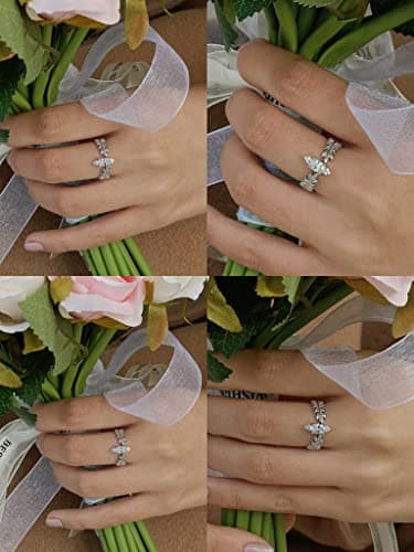 Refined and simplified title: Michooyel Marquise Diamond Engagement Ring S925 Sterling Silver Wedding Band Cubic Zirconia Fine Jewelry For Women
