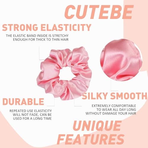 8 Pack Satin Hair Scrunchies for Women