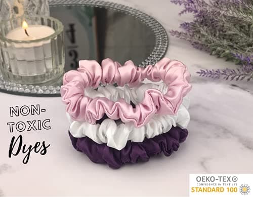 Celestial Silk Mulberry Scrunchies - Small, Plum, Pink, White